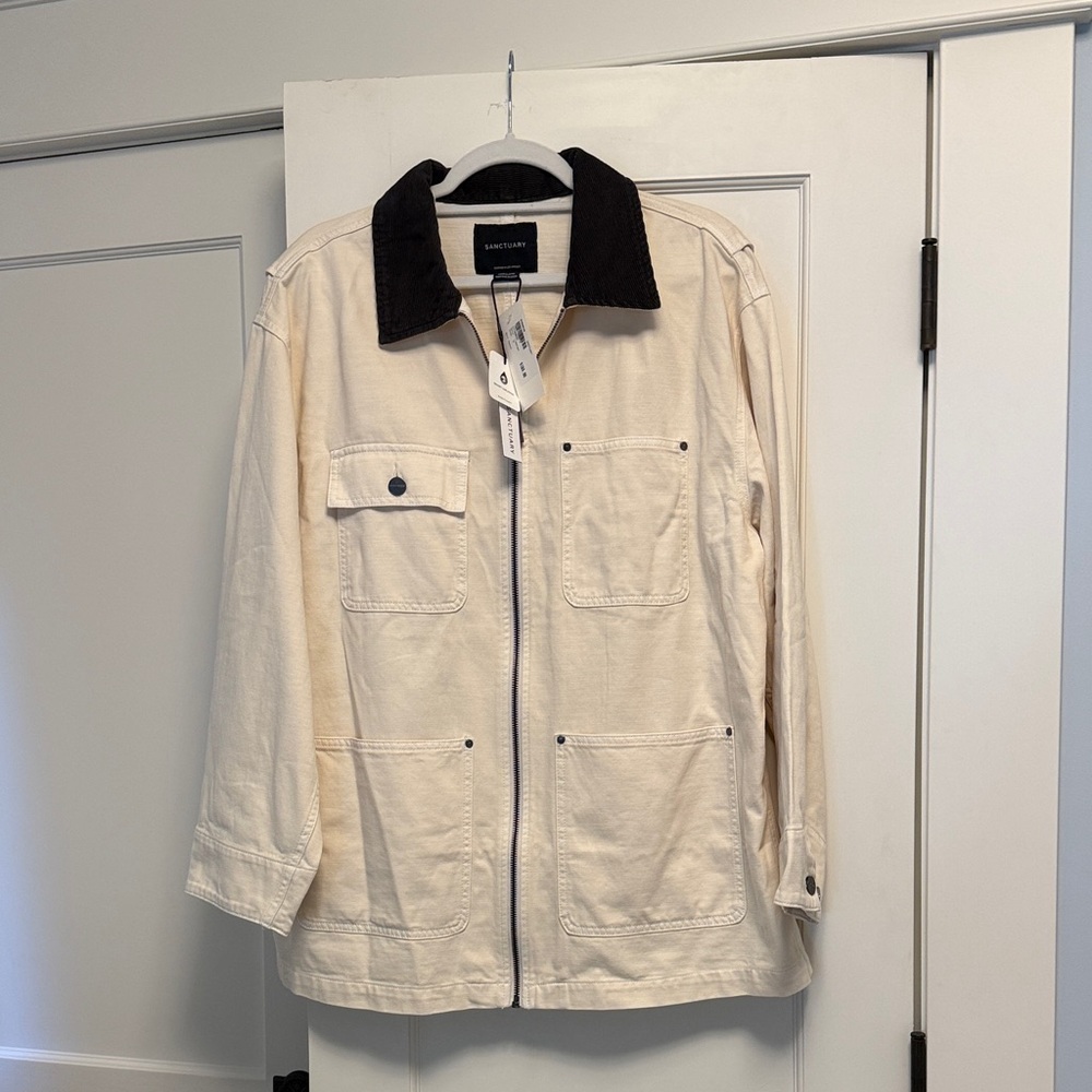 Sanctuary, Cream Barn Jacket, Size M, NWT, Note minor marks on back of jacket